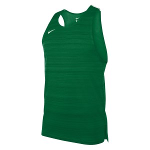 Neon-Nike Dry Miler Singlet (M) Pine Green-White