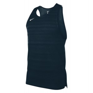 Neon-Nike Dry Miler Singlet (M) Obsidian-White