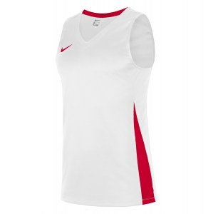 Neon-Nike Team Basketball Jersey White-University Red