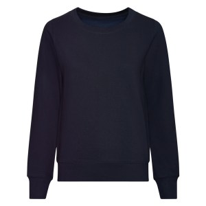 Womens Classic Fit Crew Neck Sweatshirt New French Navy