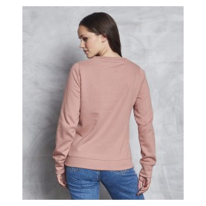Womens Classic Fit Crew Neck Sweatshirt Dusty Pink