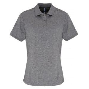 Womens Coolchecker pique polo (W) Grey Melange