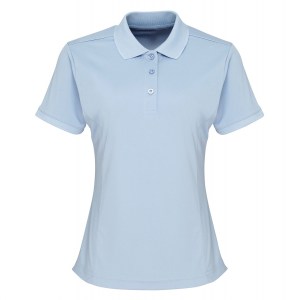 Womens Coolchecker pique polo (W) Light Blue