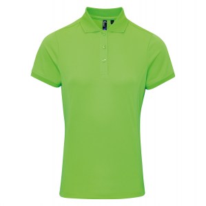 Womens Coolchecker pique polo (W) Neon Green