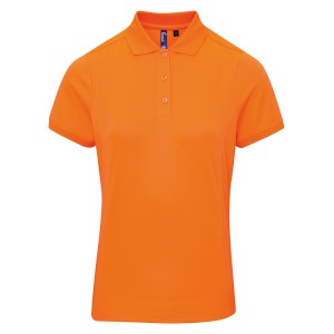 Womens Coolchecker pique polo (W) Neon Orange