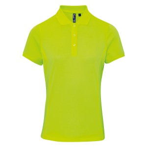 Womens Coolchecker pique polo (W) Neon Yellow