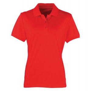 Womens Coolchecker pique polo (W) Strawberry Red