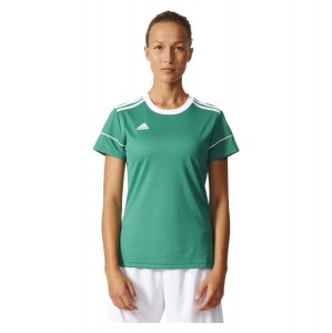 Adidas Womens Squadra 17 Short Sleeve Jersey (w) Bold Green-White