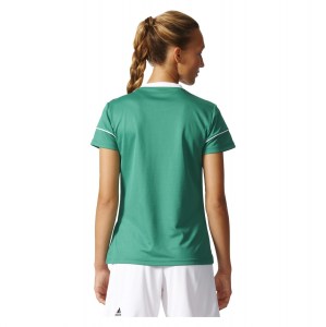 Adidas Womens Squadra 17 Short Sleeve Jersey (w) Bold Green-White