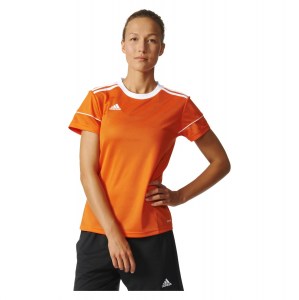 Adidas Womens Squadra 17 Short Sleeve Jersey (w) Orange-White