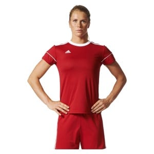 Adidas Womens Squadra 17 Short Sleeve Jersey (w) Power Red-White