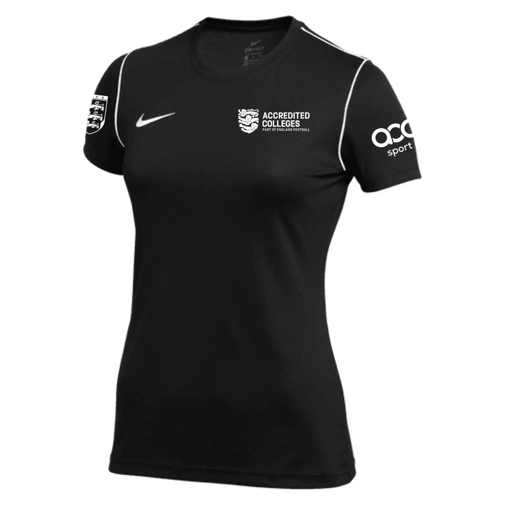 Nike Dri-FIT Park 20 Short Sleeve Top (W) - Black/White/White