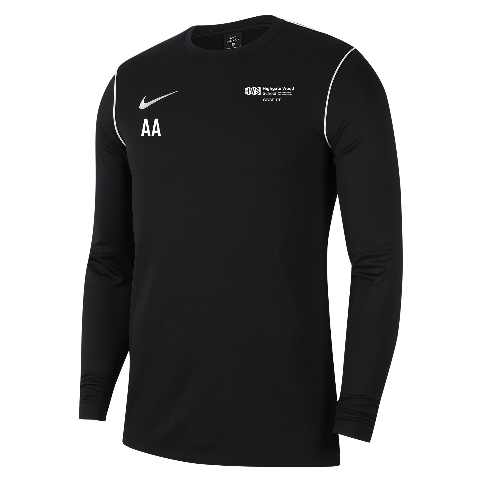 Nike Dri-FIT Park 20 Crew Top - Black/White/White