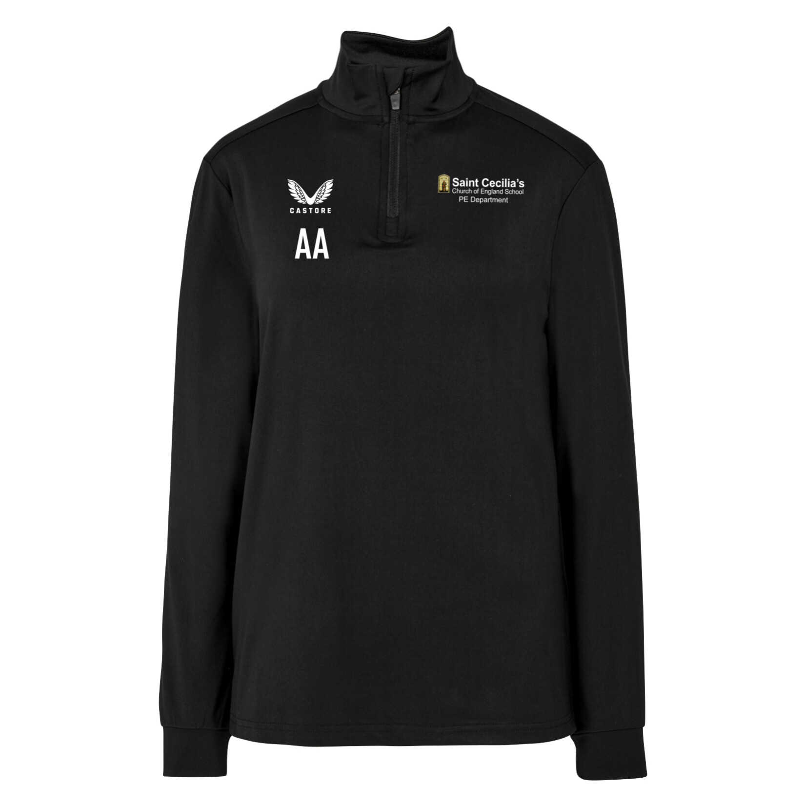 Castore Fleece Brushback 1/4 Zip Midlayer (W) - Black