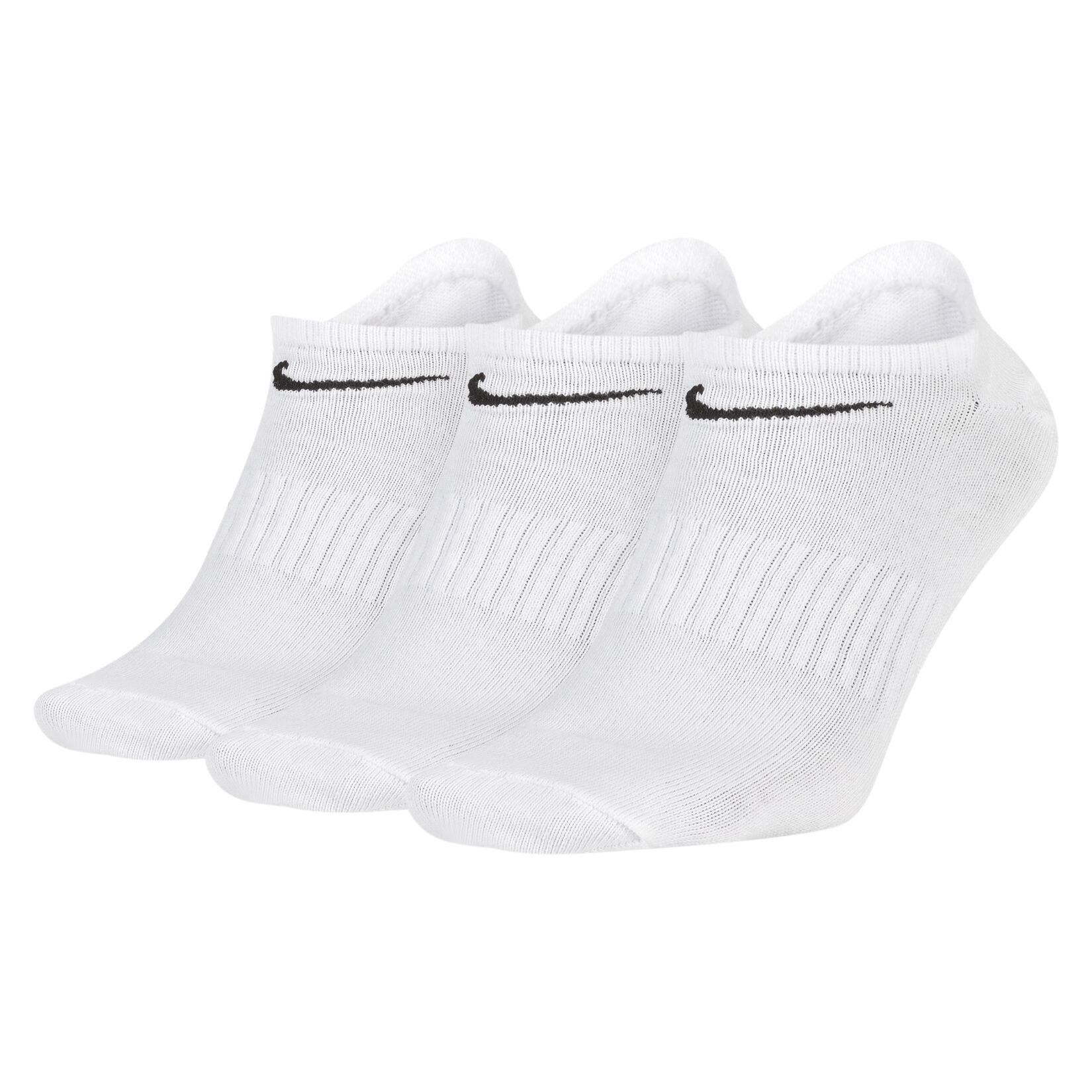 Nike Everyday Lightweight No-Show Training Socks (3 Pair) - White/Black