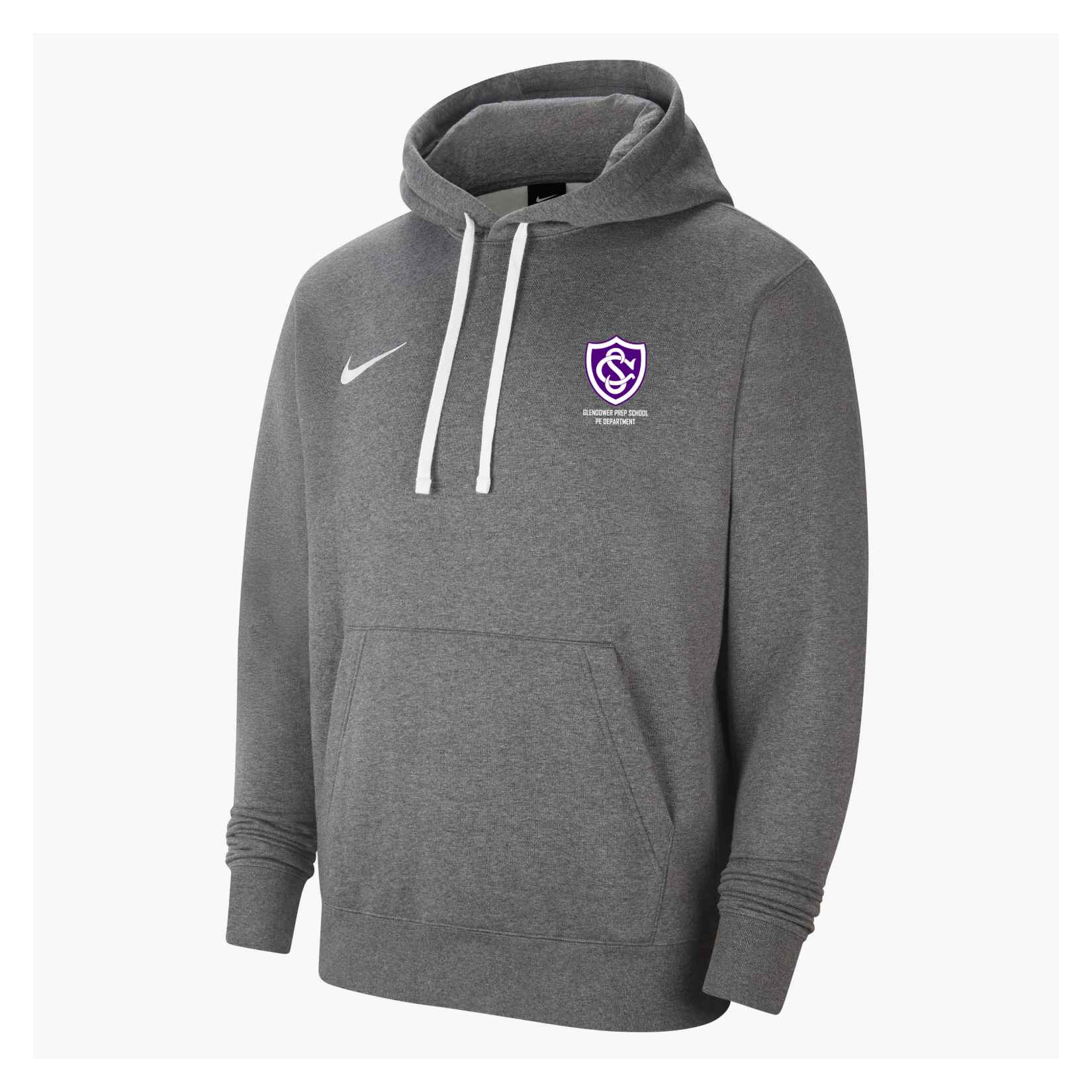 Nike Team Club 20 Fleece Hoodie (M) - Charcoal Heather/White/White