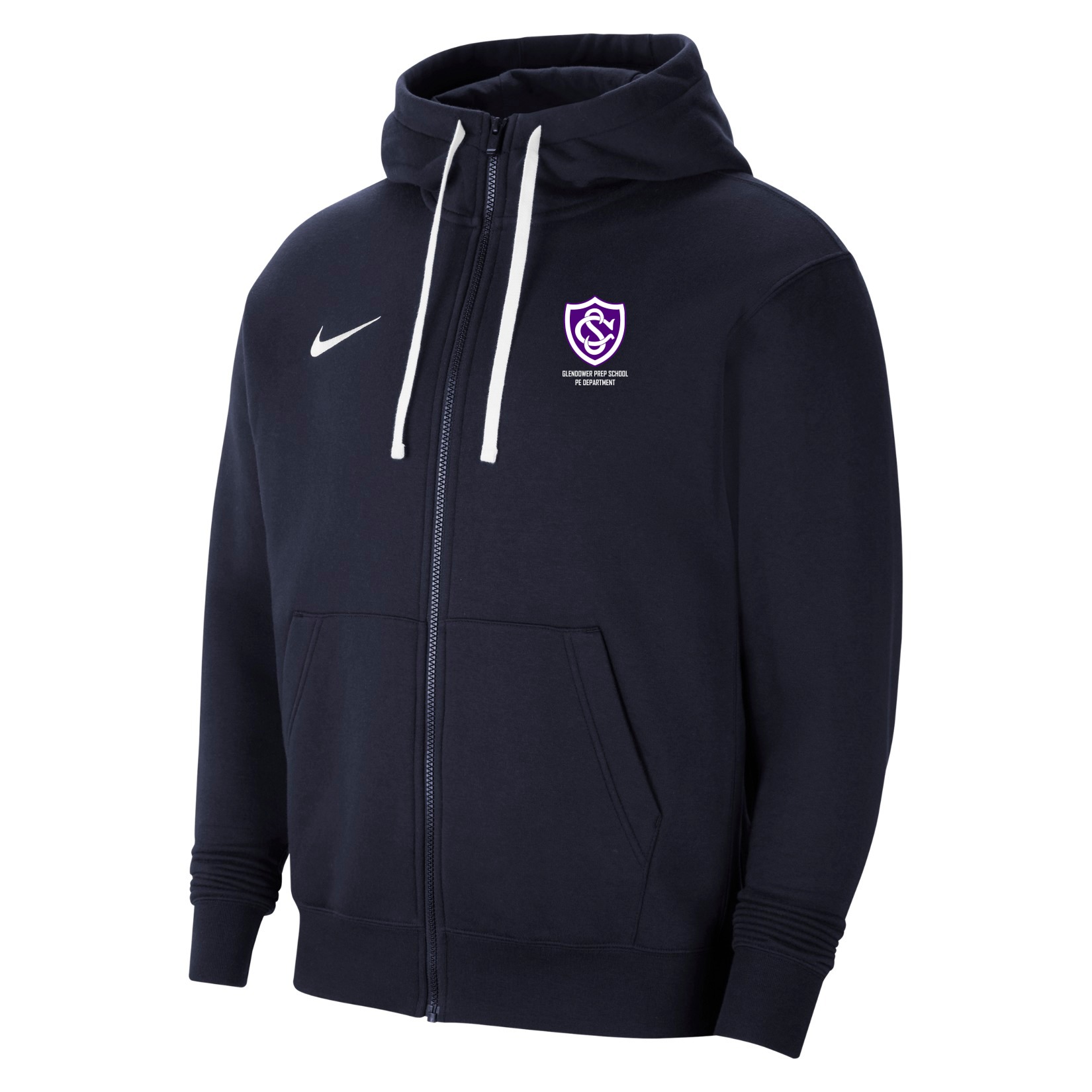 Nike Team Club 20 Fleece Full-Zip Hoodie - Obsidian/White/White