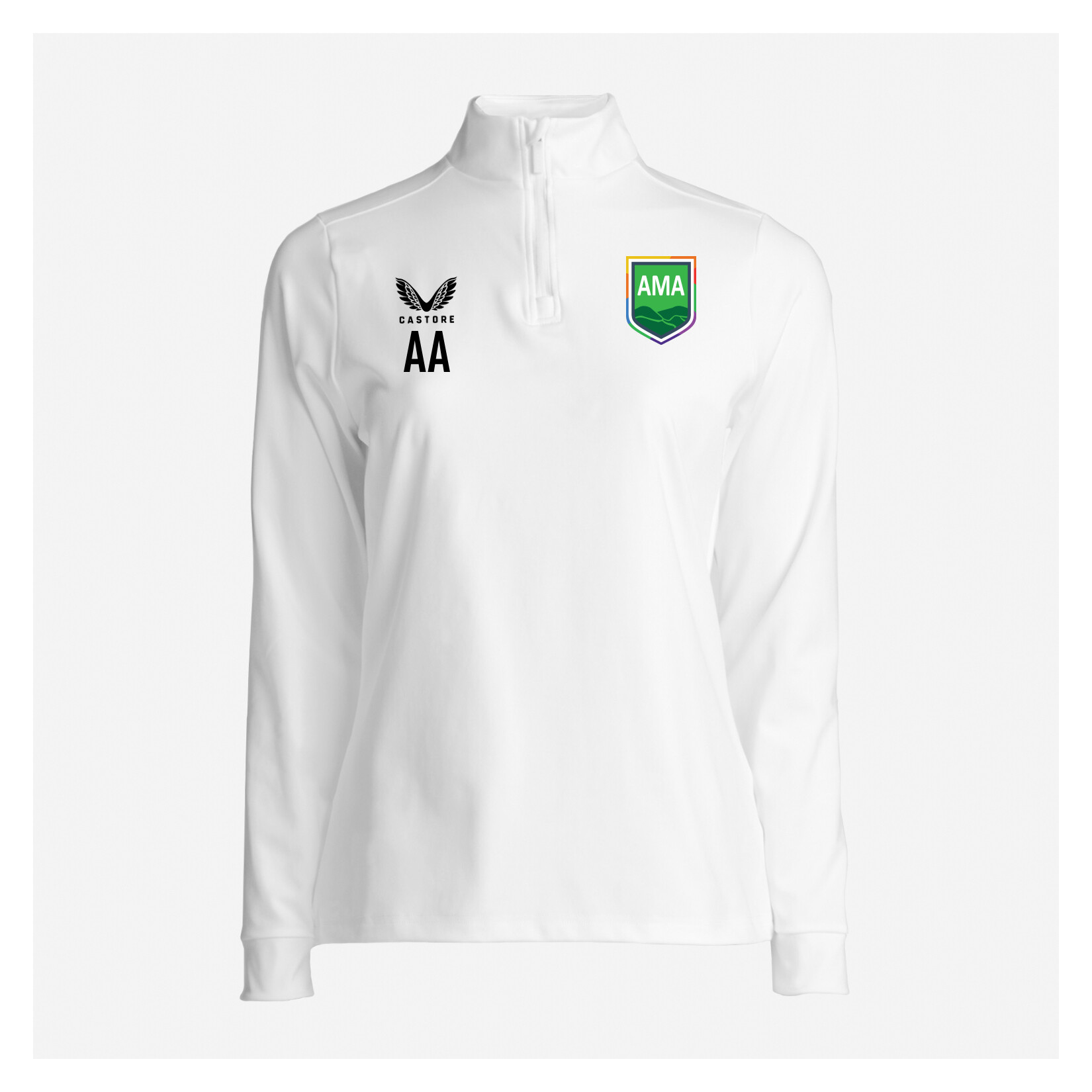 Castore Quarter Zip Midlayer (W) - White/Black