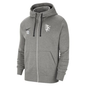 Nike Team Club 20 Fleece Full-Zip Hoodie (M) Dark Grey Heather-Black-Black