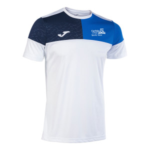 Joma Crew V Short Sleeve T-Shirt White-Royal-Navy