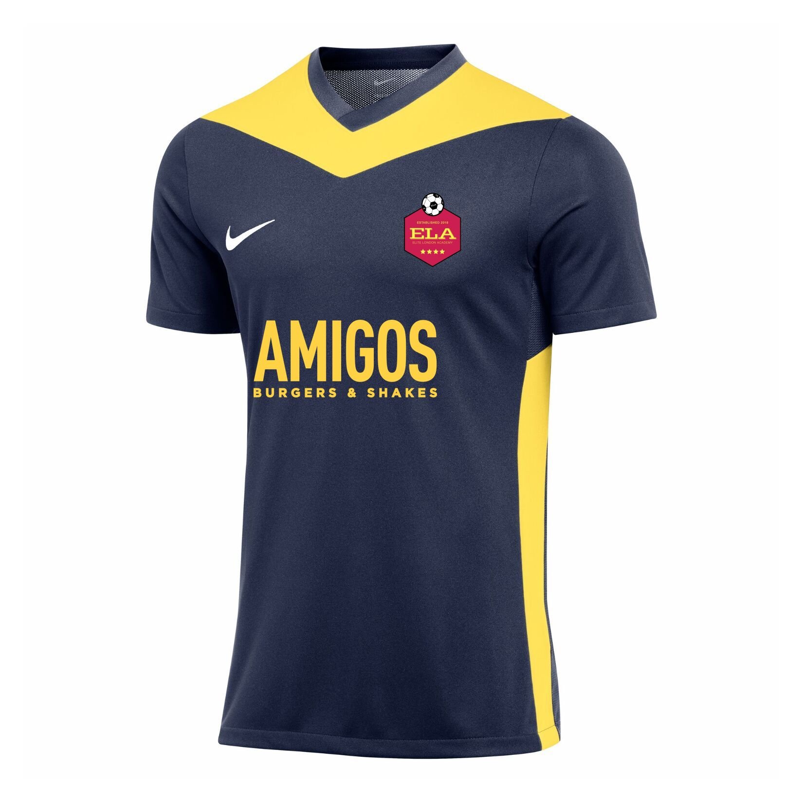 Nike Park Derby IV Dri-FIT Short Sleeve Shirt - Midnight Navy/Tour Yellow/White