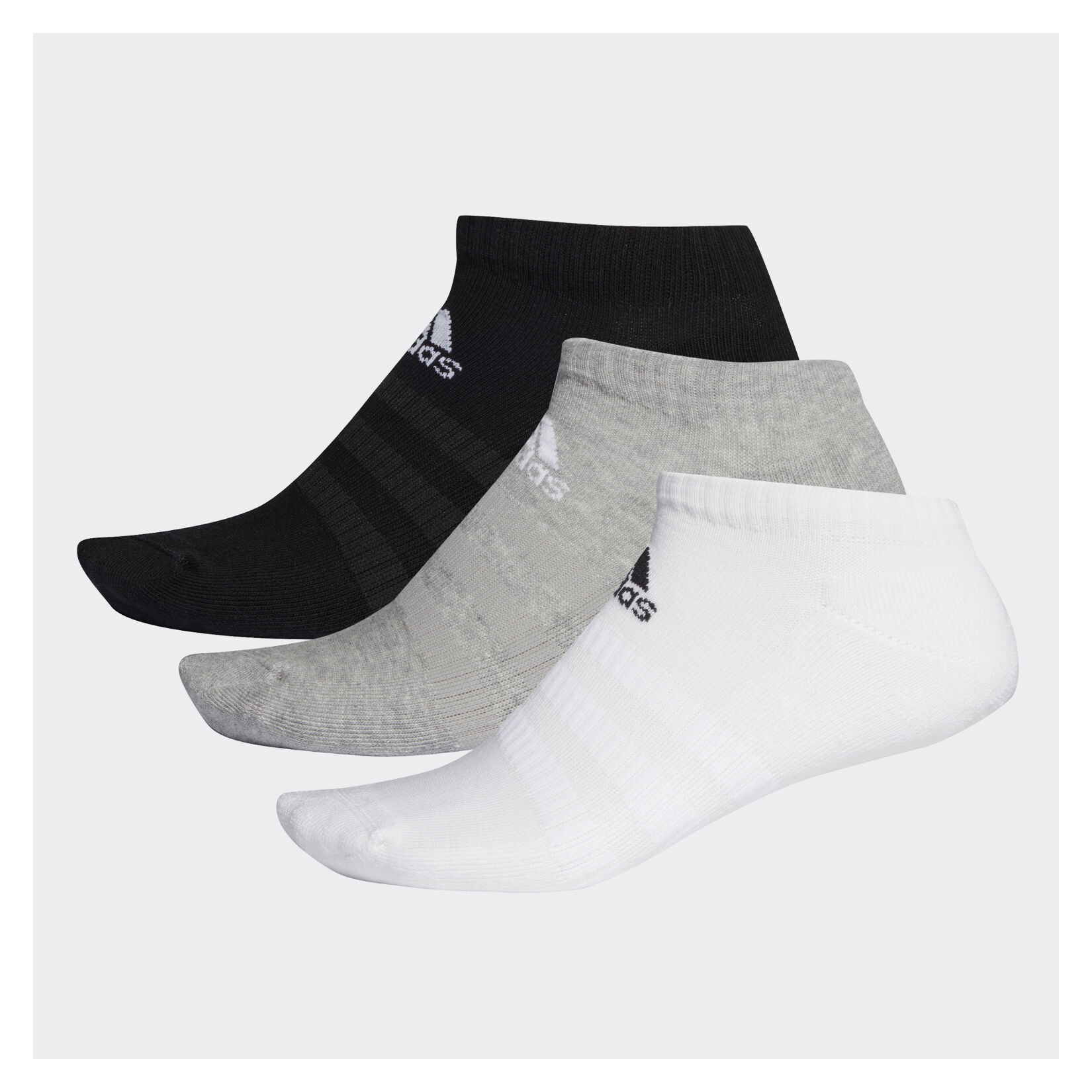 adidas-SS Cushioned Low-Cut Socks 3 Pairs - Medium Grey Heather/White/Black