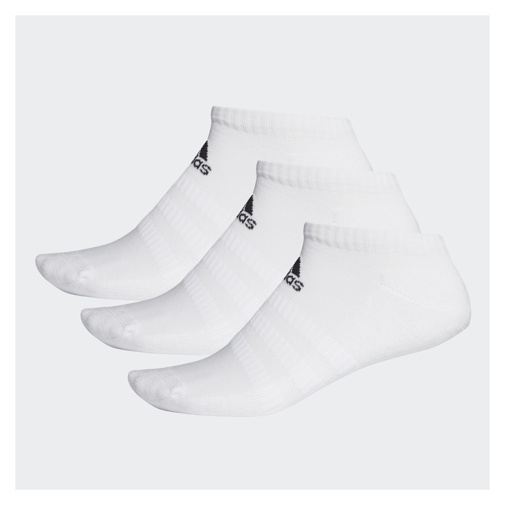 adidas-SS Cushioned Low-Cut Socks 3 Pairs - White/White/White