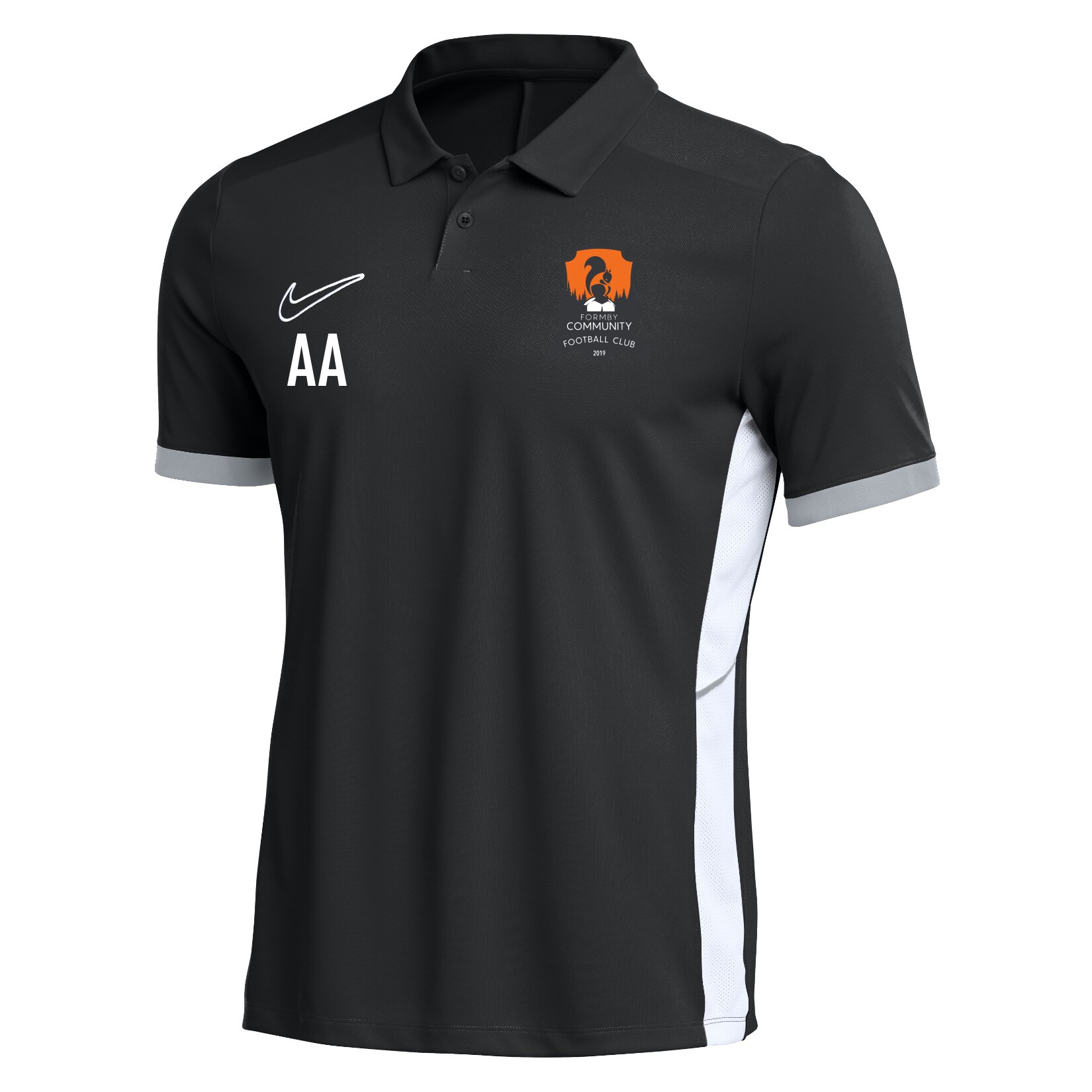 Nike Dri-FIT Academy 25 Polo - Black/White/White