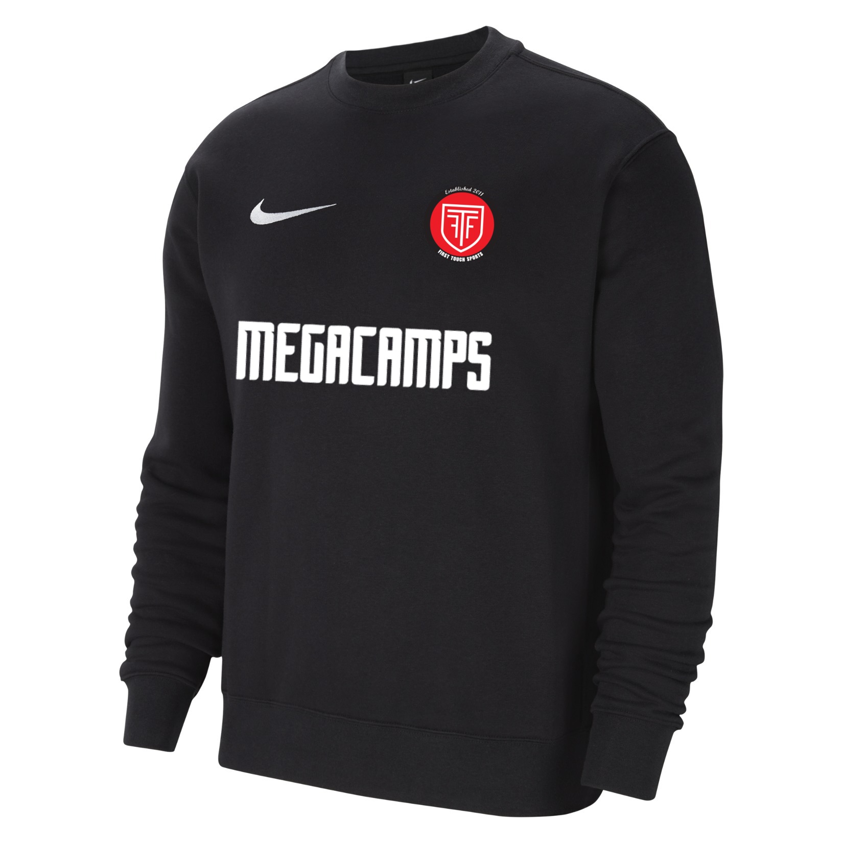 Nike Team Club 20 Fleece Crew Sweatshirt - Black/White/White