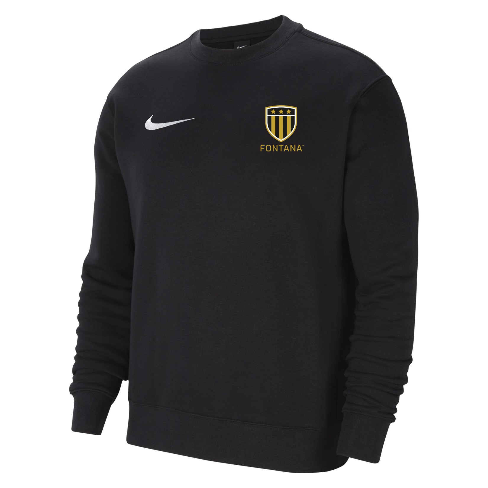 Nike Team Club 20 Fleece Crew Sweatshirt - Black/White/White
