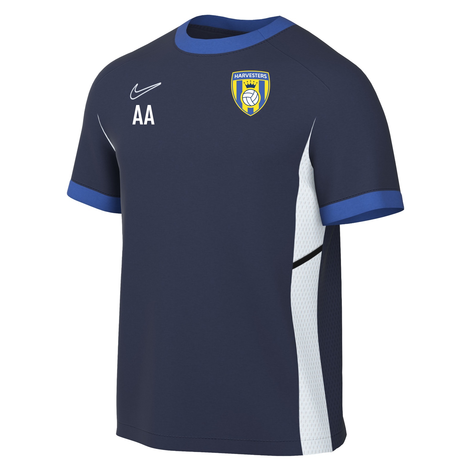 Nike Academy 25 Short-Sleeve Training Top - Obsidian/Royal Blue/White