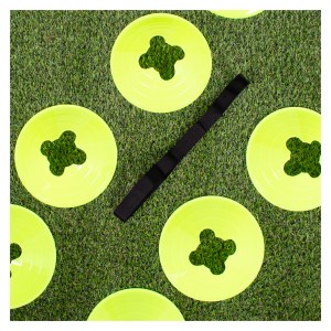 10 Saucer Cone Marker Set with Carry  Strap Fluo Yellow