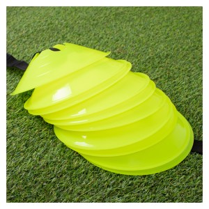 10 Saucer Cone Marker Set with Carry  Strap Fluo Yellow