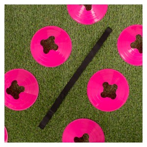 10 Saucer Cone Marker Set with Carry  Strap Fluo Pink