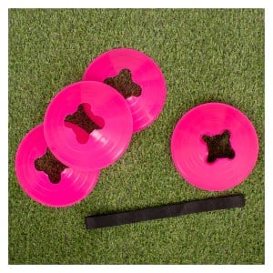 10 Saucer Cone Marker Set with Carry  Strap Fluo Pink