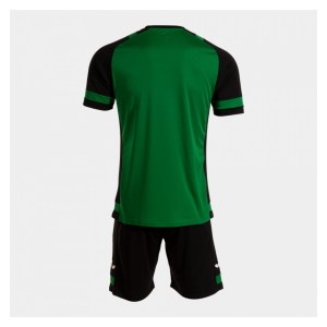 Joma Lider Football Shirt & Shorts Kit - Green Medium/Black/Red