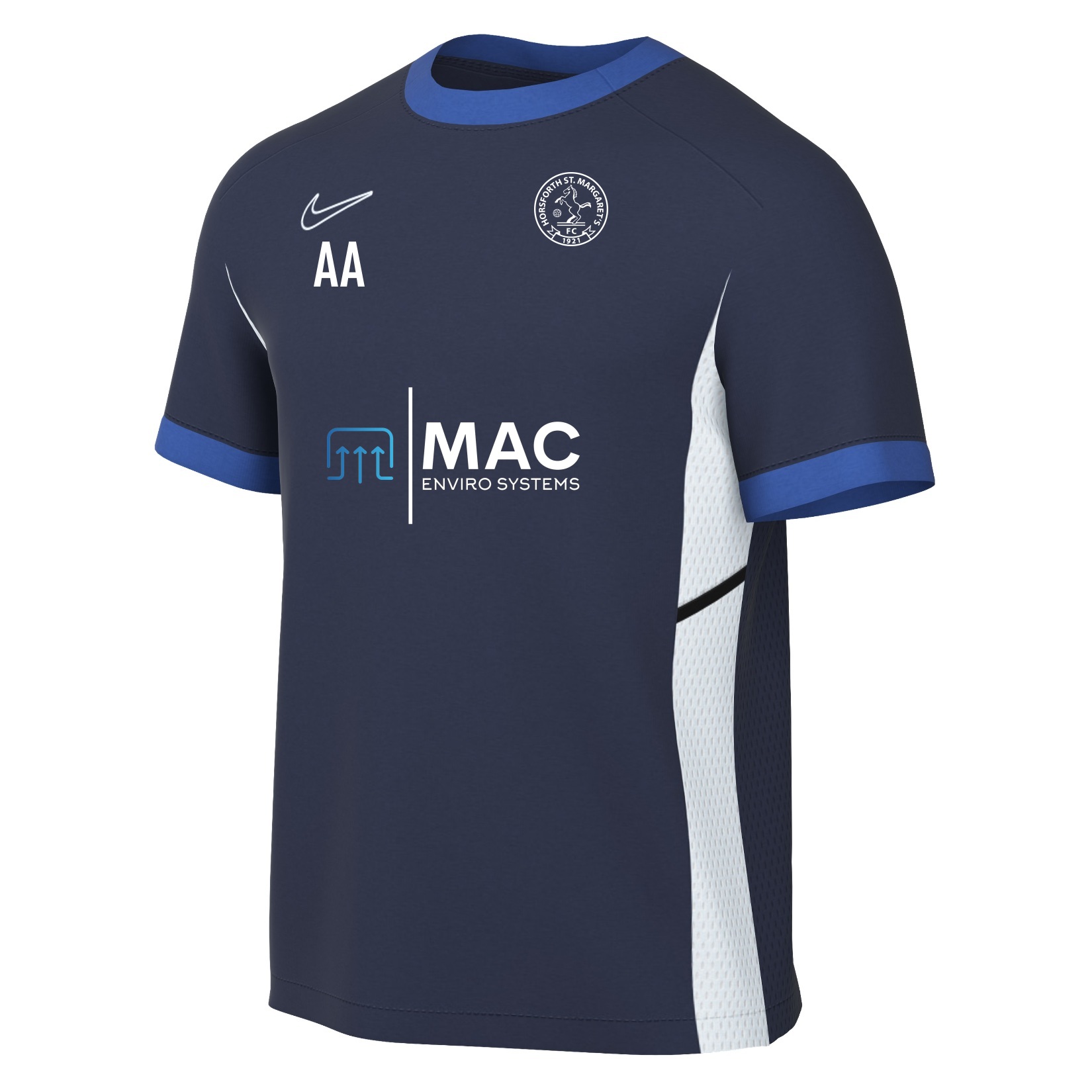 Nike Academy 25 Short-Sleeve Training Top - Obsidian/Royal Blue/White