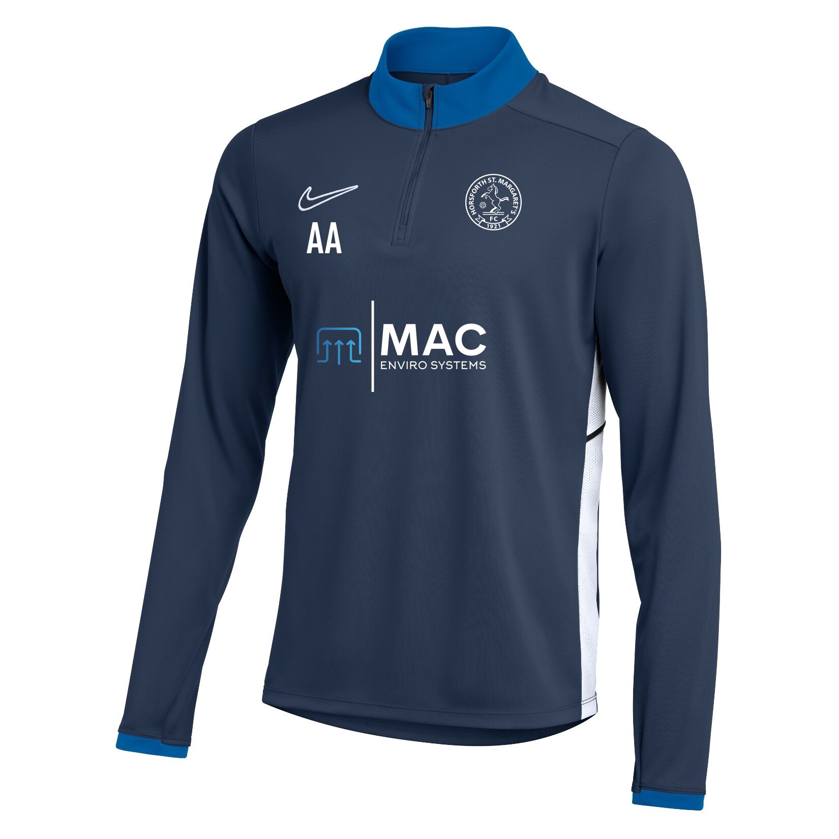 Nike Dri-FIT Academy 25 Drill Top - Obsidian/Royal Blue/White