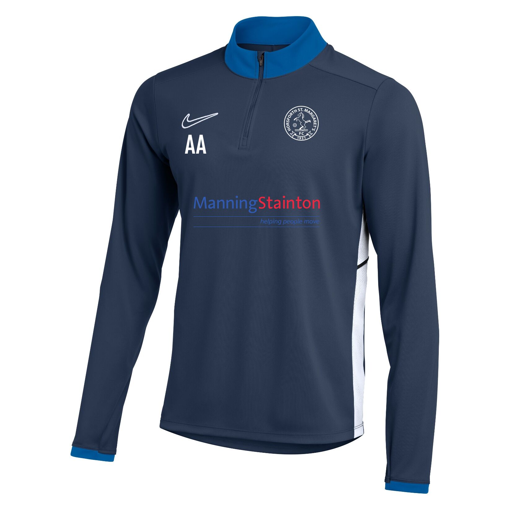 Nike Dri-FIT Academy 25 Drill Top - Obsidian/Royal Blue/White