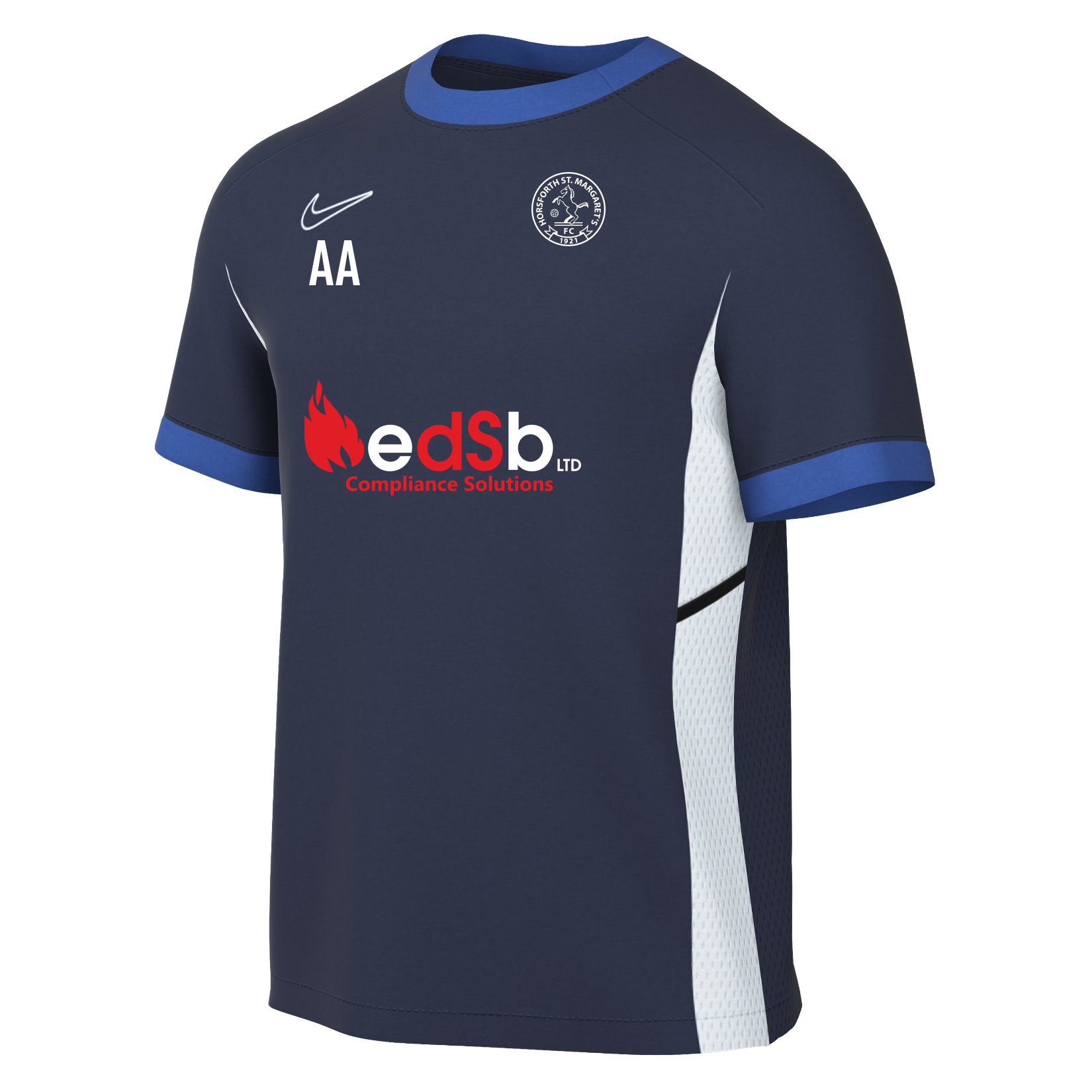 Nike Academy 25 Short-Sleeve Training Top - Obsidian/Royal Blue/White