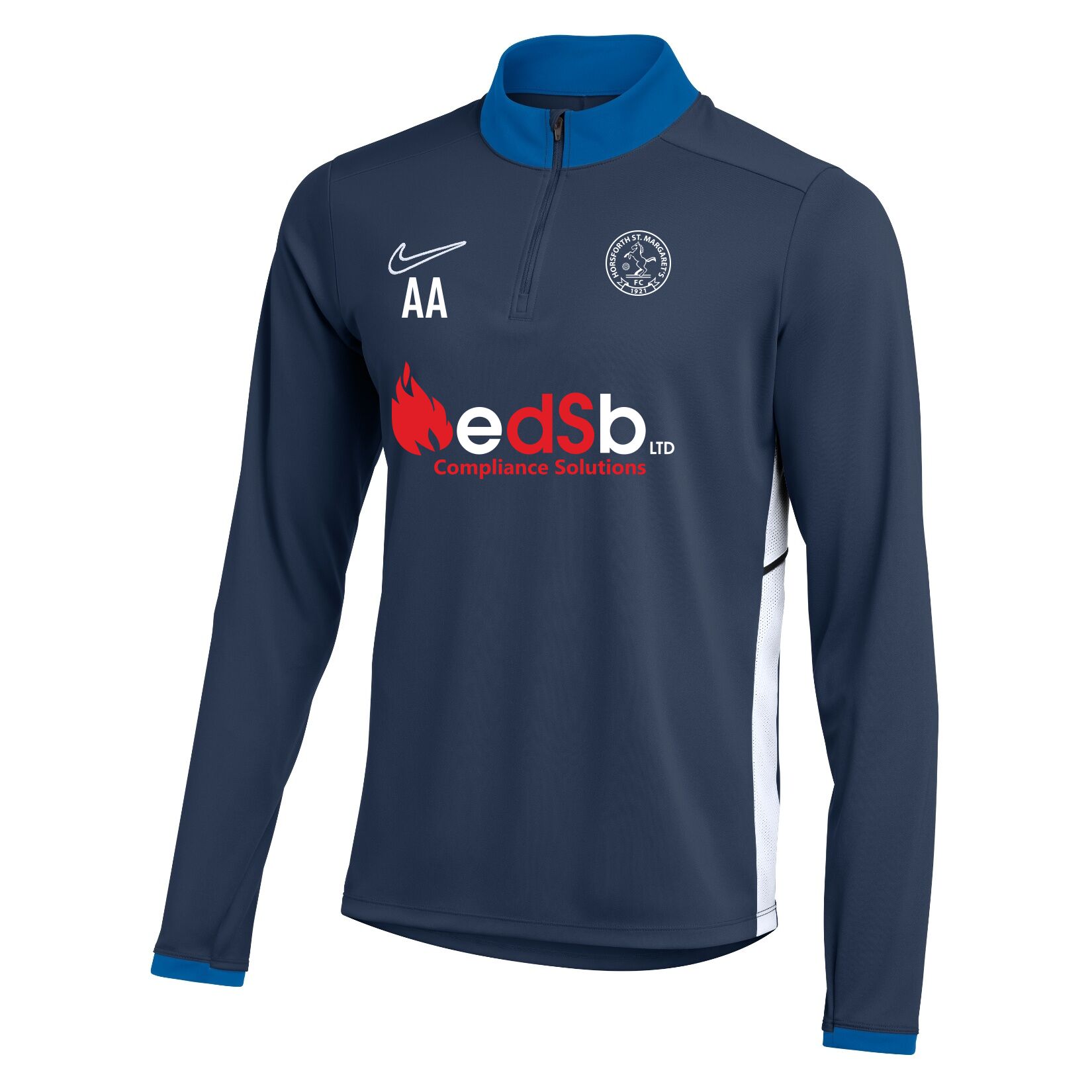 Nike Dri-FIT Academy 25 Drill Top - Obsidian/Royal Blue/White