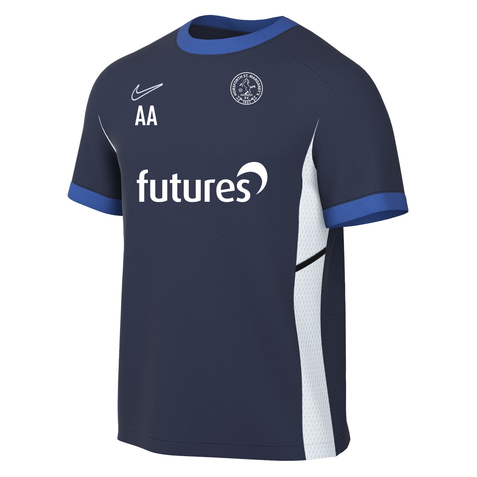 Nike Academy 25 Short-Sleeve Training Top - Obsidian/Royal Blue/White