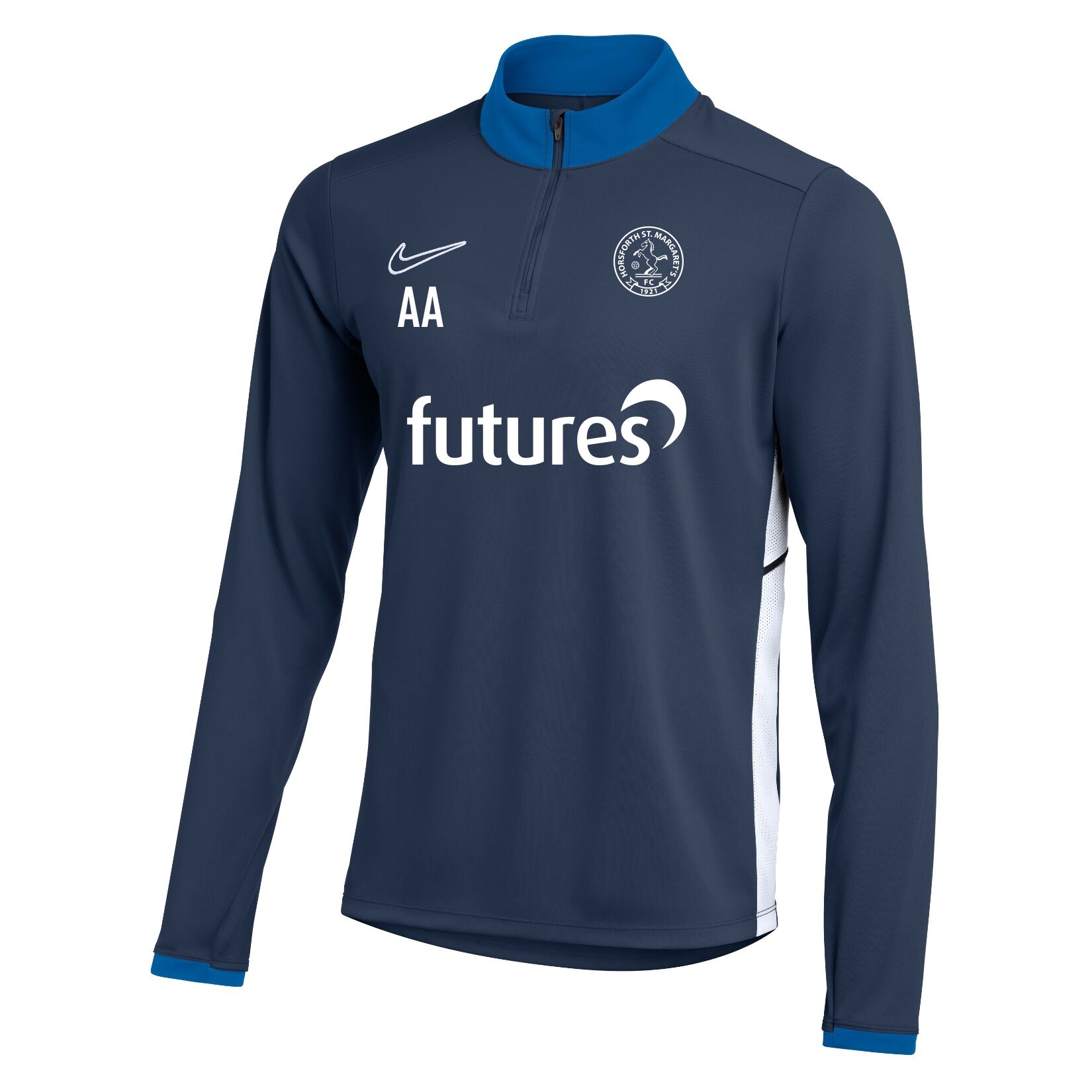Nike Dri-FIT Academy 25 Drill Top - Obsidian/Royal Blue/White