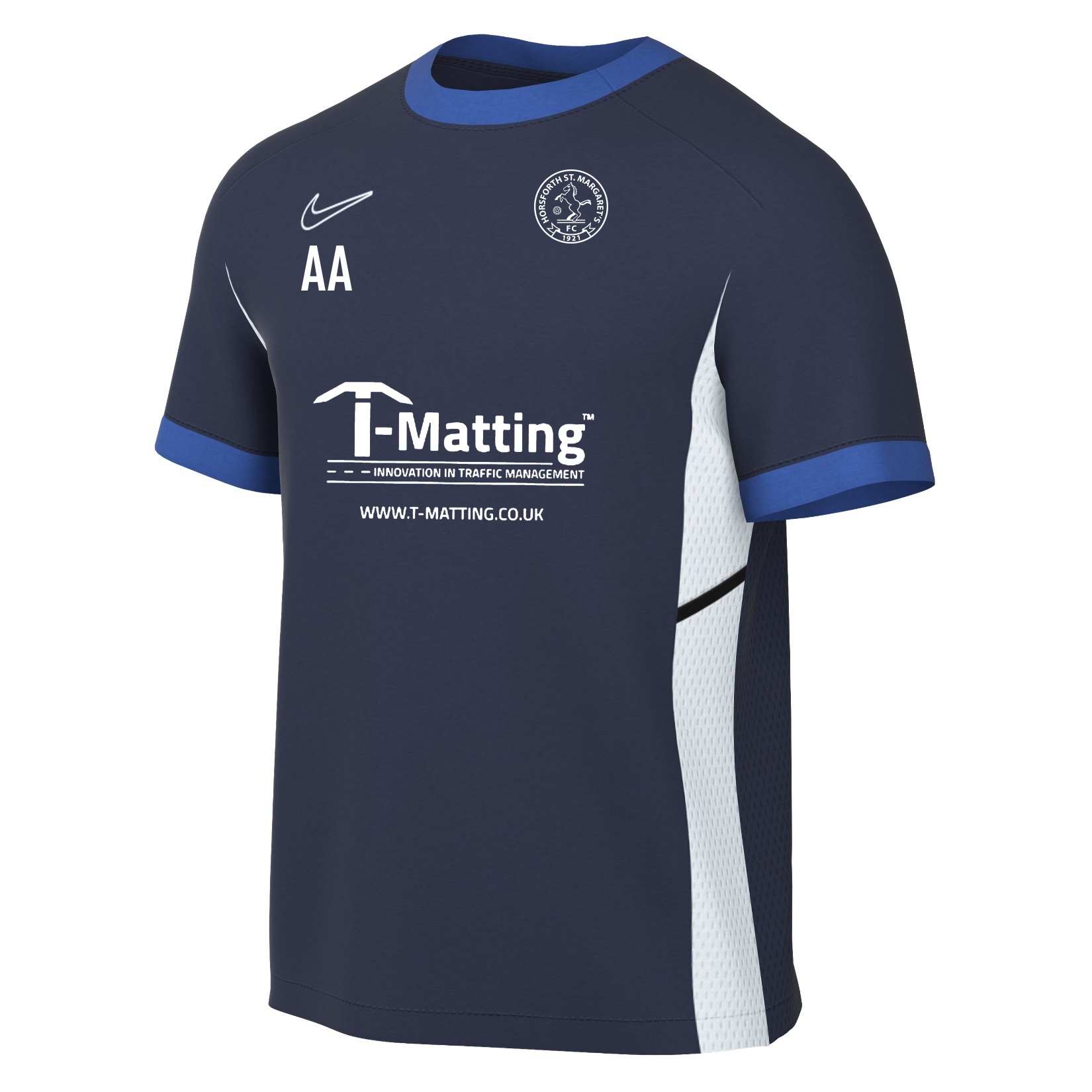 Nike Academy 25 Short-Sleeve Training Top - Obsidian/Royal Blue/White