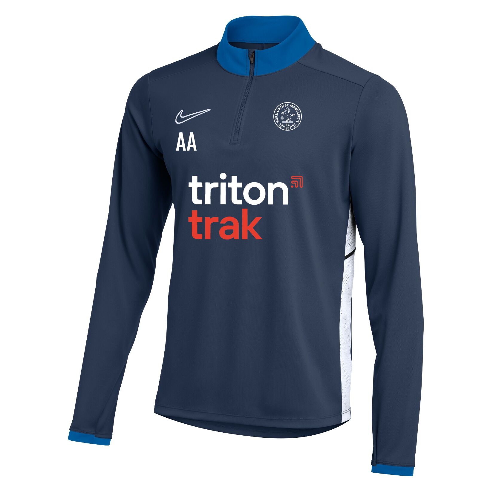 Nike Dri-FIT Academy 25 Drill Top - Obsidian/Royal Blue/White