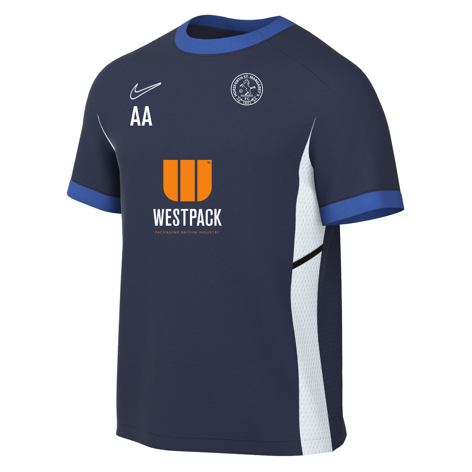 Nike Academy 25 Short-Sleeve Training Top - Obsidian/Royal Blue/White