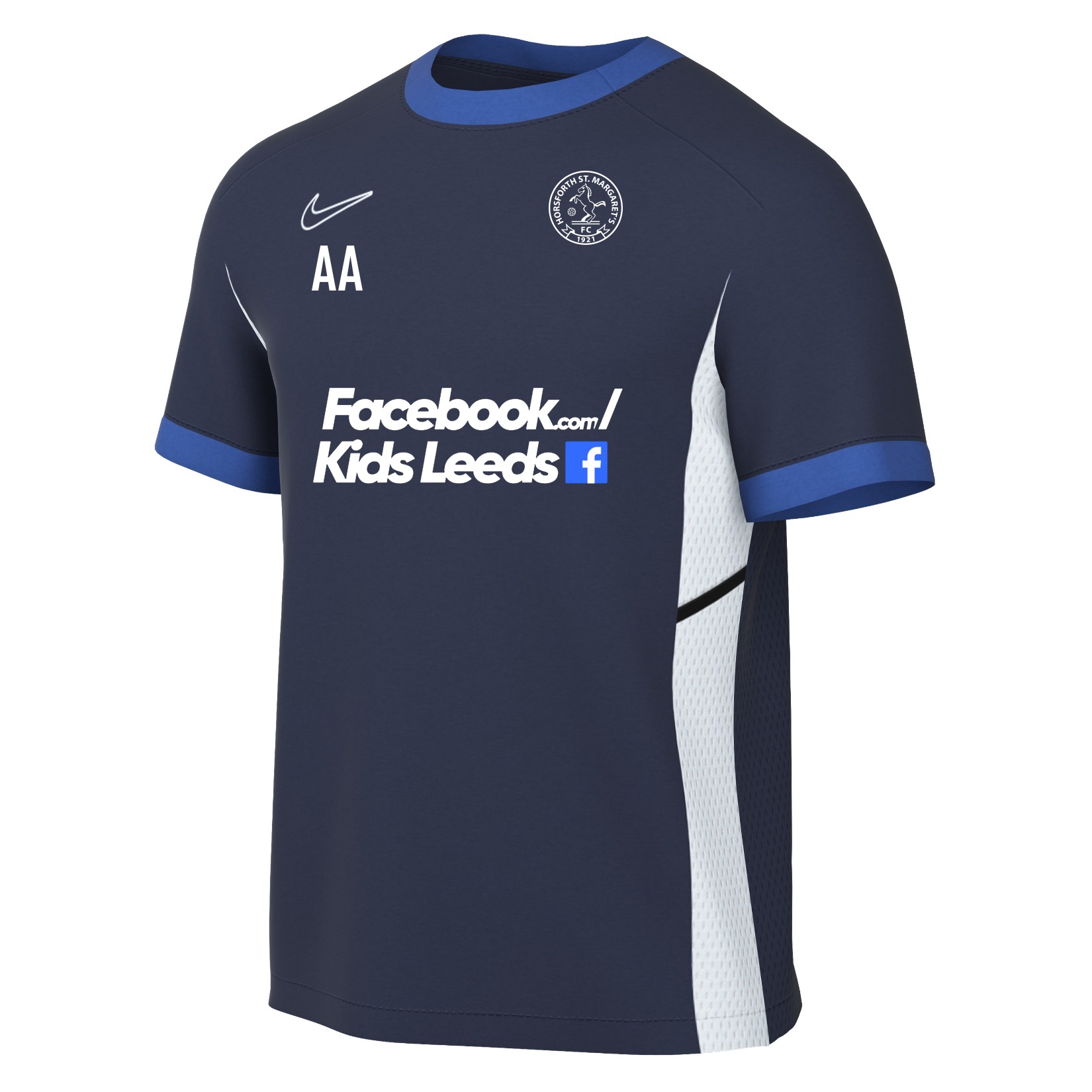 Nike Academy 25 Short-Sleeve Training Top - Obsidian/Royal Blue/White