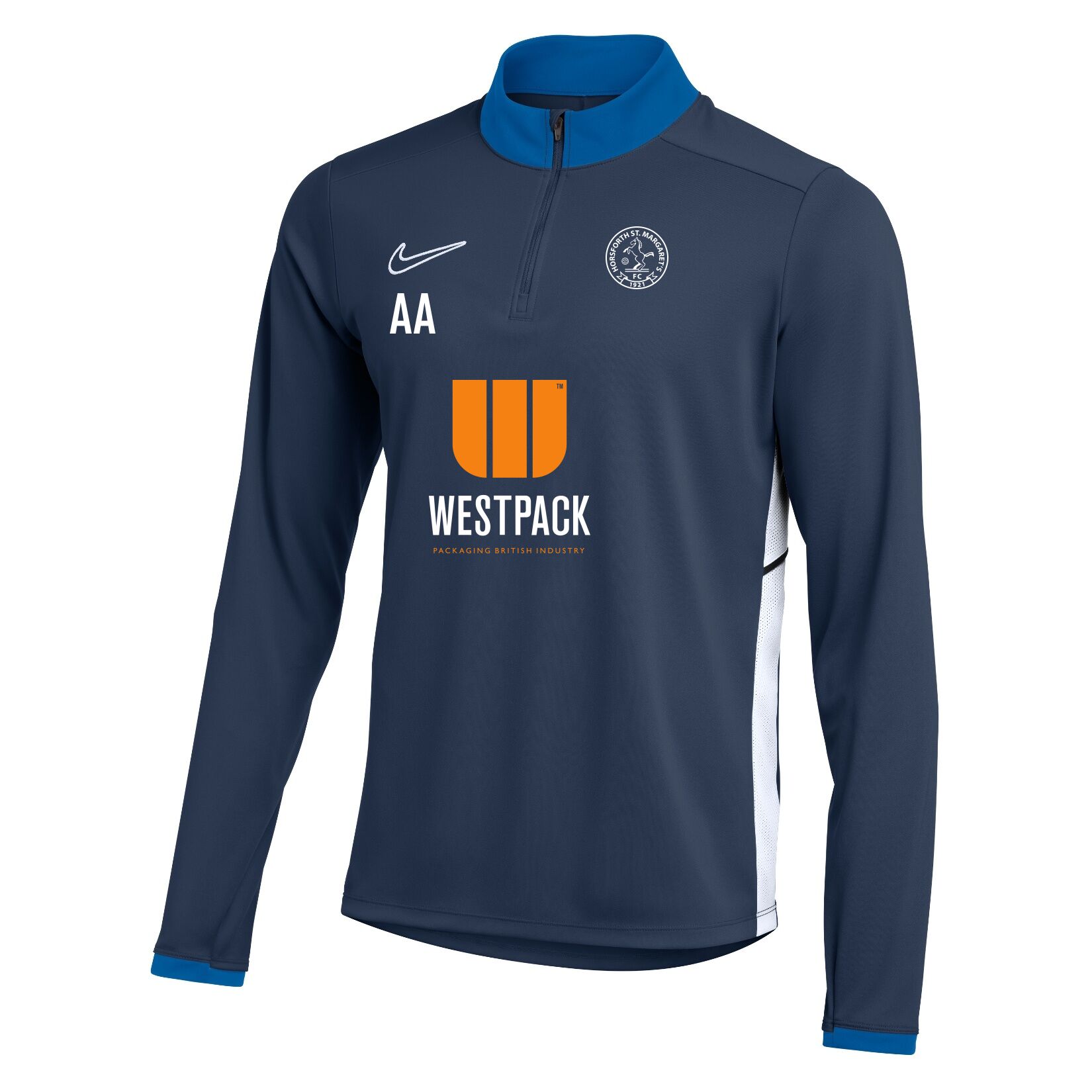 Nike Dri-FIT Academy 25 Drill Top - Obsidian/Royal Blue/White