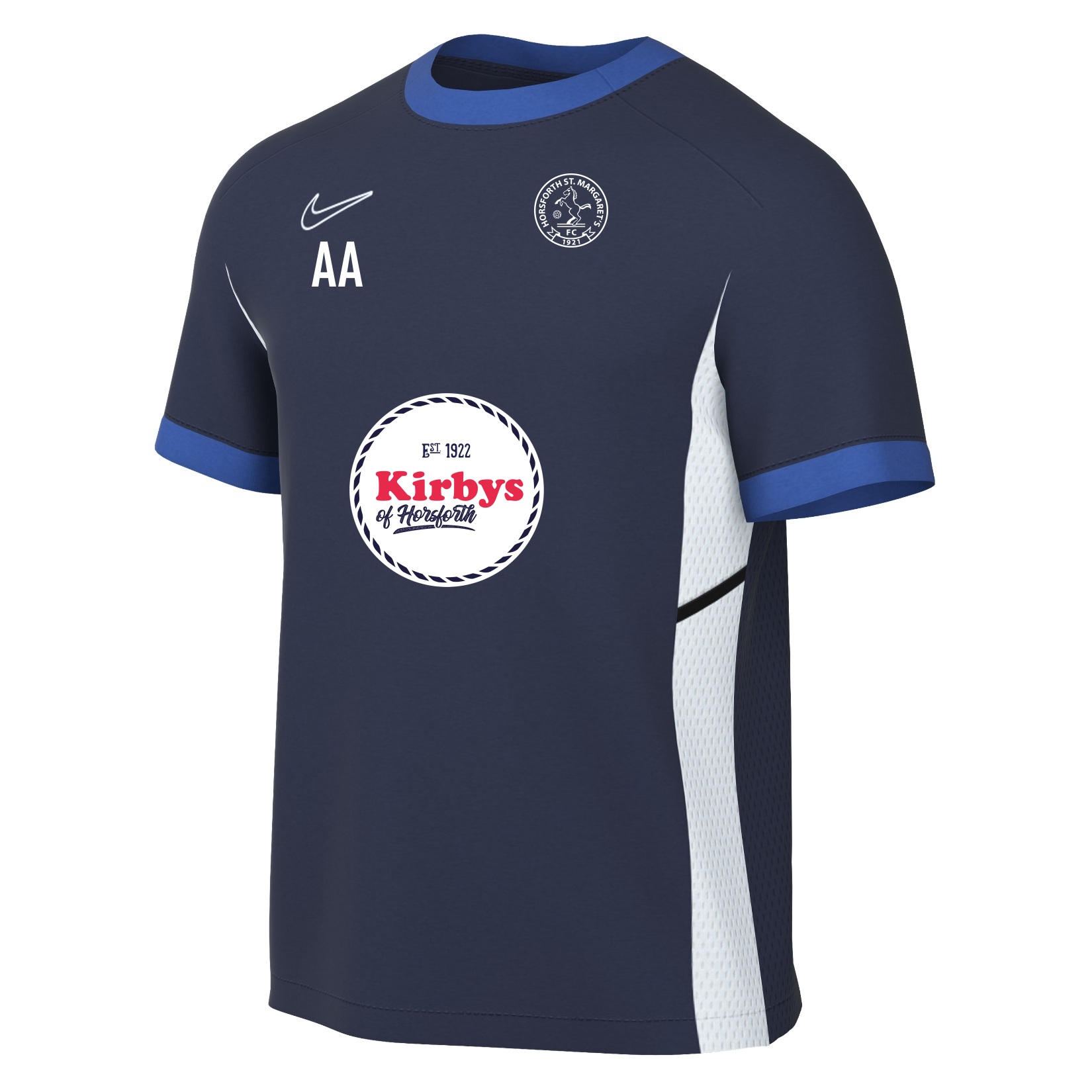 Nike Academy 25 Short-Sleeve Training Top - Obsidian/Royal Blue/White
