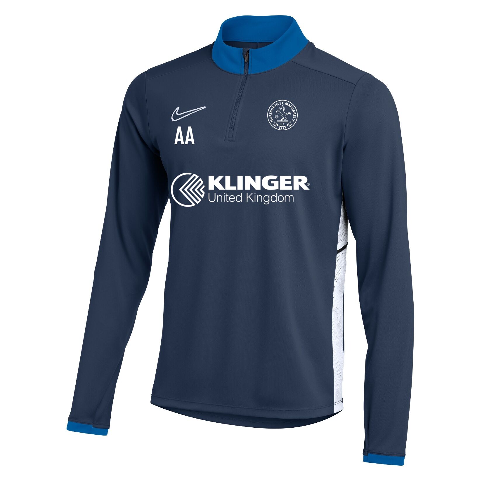 Nike Dri-FIT Academy 25 Drill Top - Obsidian/Royal Blue/White